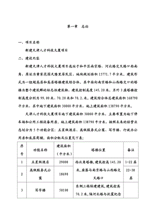 【精品】新建天津人才科技大厦项目可行性研究报告.doc