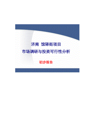 济南馆驿街项目市场调研与投资可行性分析初步报告.doc