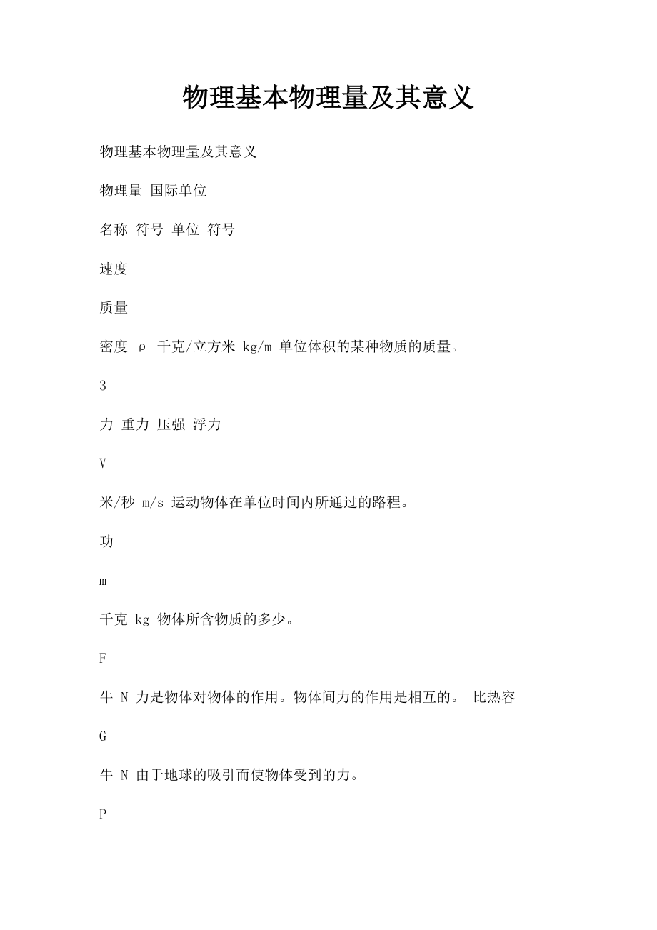 物理基本物理量及其意义.docx_第1页