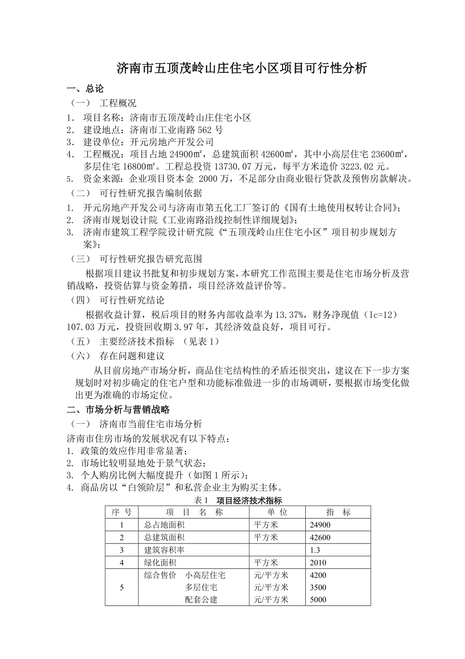 小区项目可行性研究报告.doc_第1页