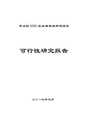 出栏6000头生猪养殖新建项目可行性研究报告.doc