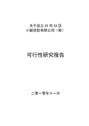 关于设立某小额贷款有限公司可行性研究报告.doc