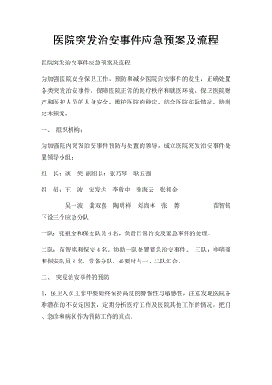 医院突发治安事件应急预案及流程.docx