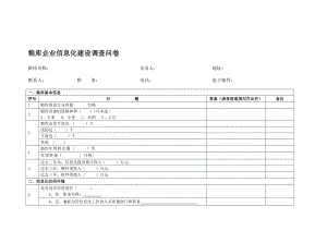 粮库企业信息化建设调查问卷.doc