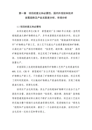 炼钢渣闭环超细成纤产业化项目资金申请报告.doc