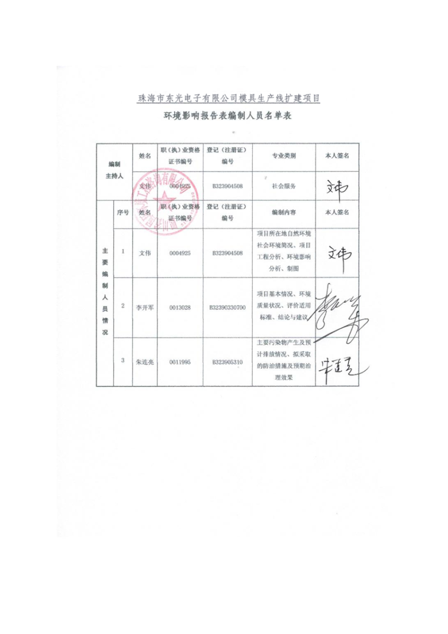 环境影响评价报告公示：珠海市东光电子模具生线扩建的公告环评报告.doc_第3页