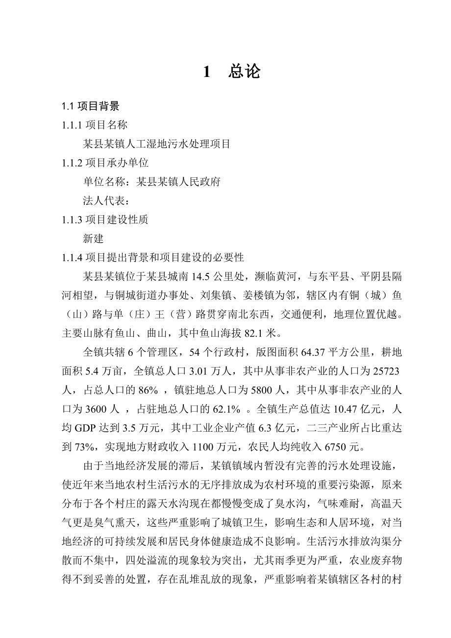 山东某乡镇人工湿地污水处理项目可行性研究报告.doc_第3页