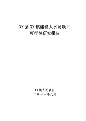 XX镇建设大水场项目可行性研究报告.doc