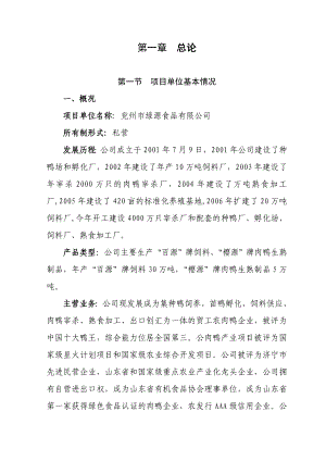 鲁西南安全农产品、食品物流中心项目可行性研究报告.doc