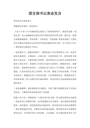 团支部书记表态发言.docx