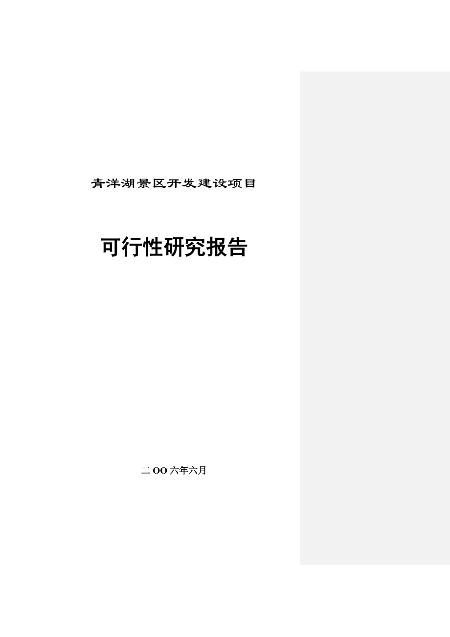 长沙青洋湖景区开发建设项目可行性研究报告.doc_第1页