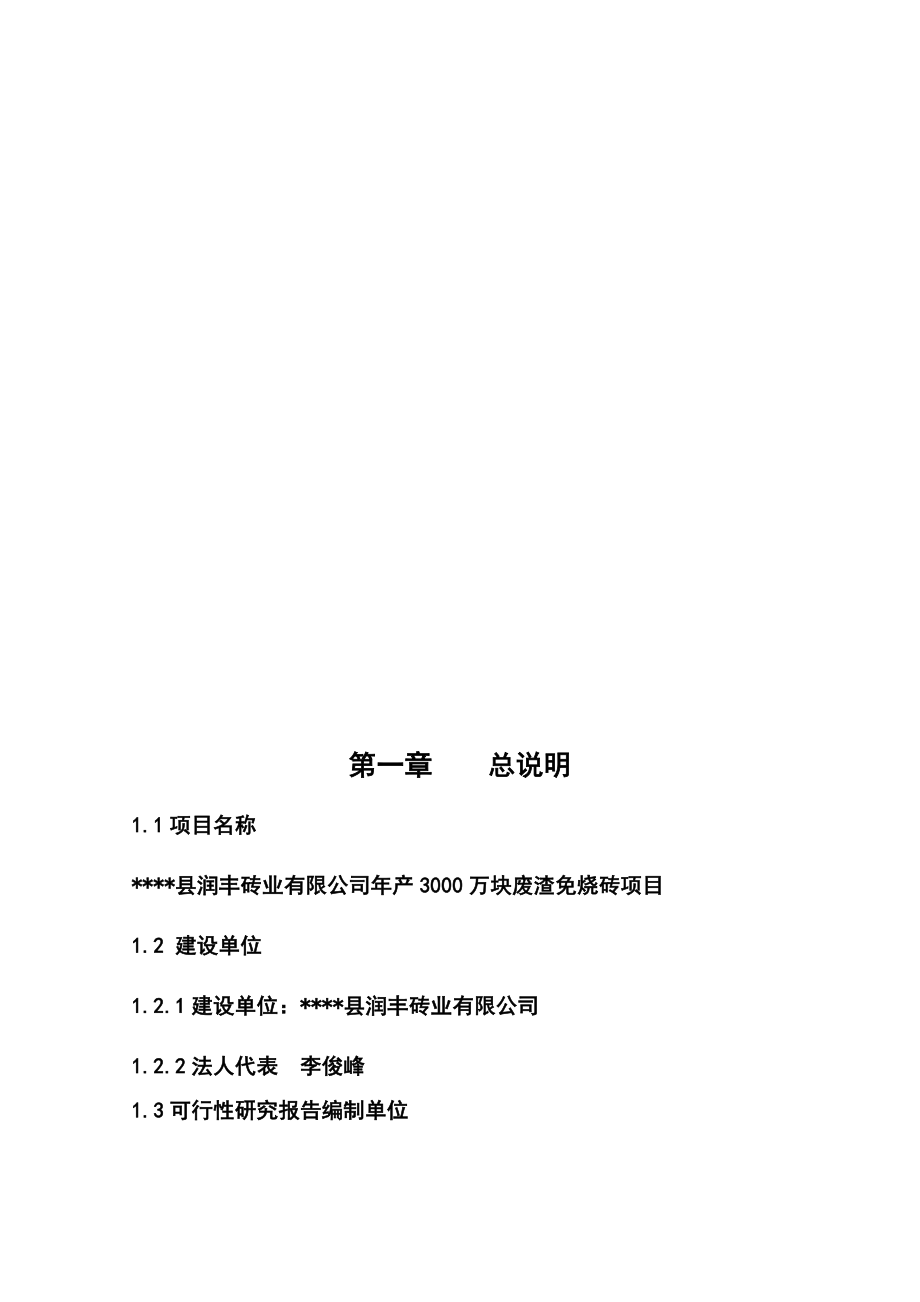 产3000万块废渣免烧砖项目建议书（代可研报告）.doc_第2页