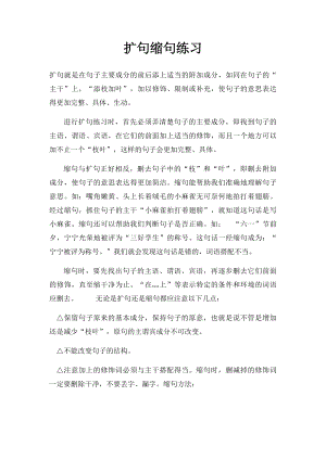 扩句缩句练习.docx