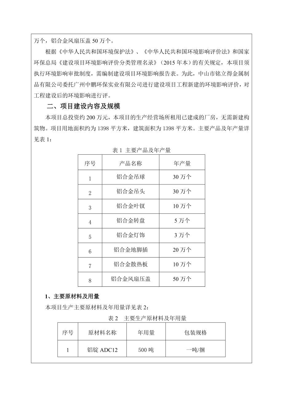 环境影响评价报告公示：中山市铭立得金属制品新建建设地点广东省中山市南区恒美村白环评报告.doc_第3页