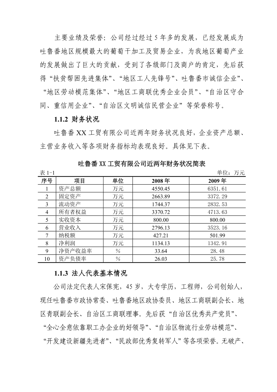 吐鲁番地区（市）4000吨葡萄干精深加工扩建项目可行性研究报告.doc_第2页