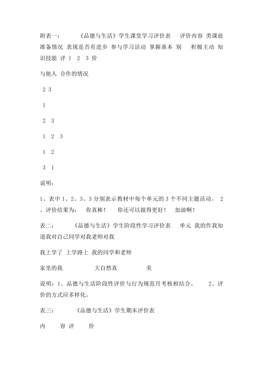 一年级品德与生活考核方案.docx_第2页