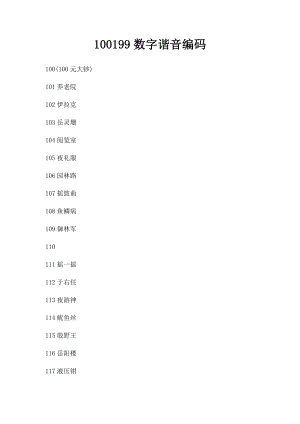 100199数字谐音编码.docx