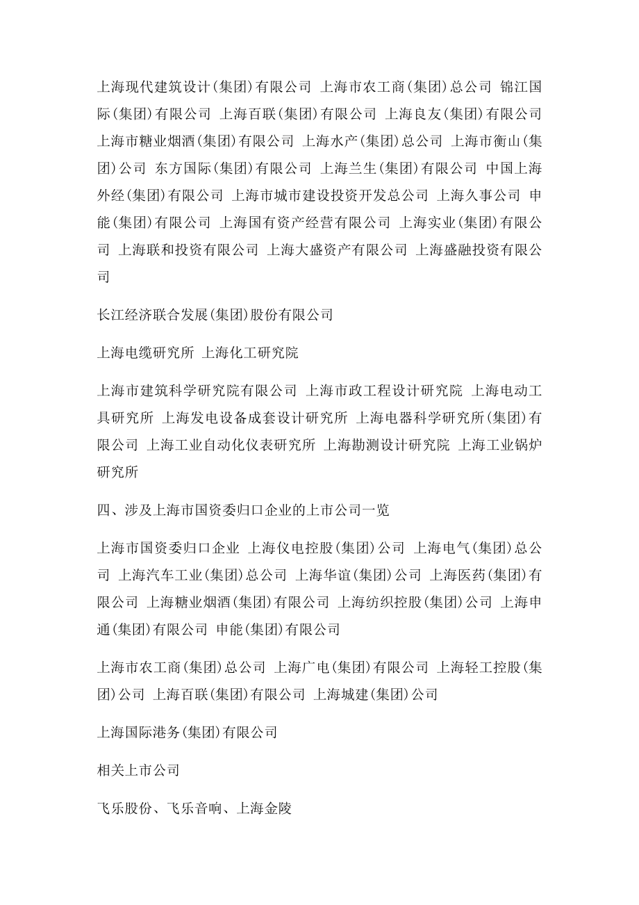 上海市国资委下属企业名单.docx_第2页