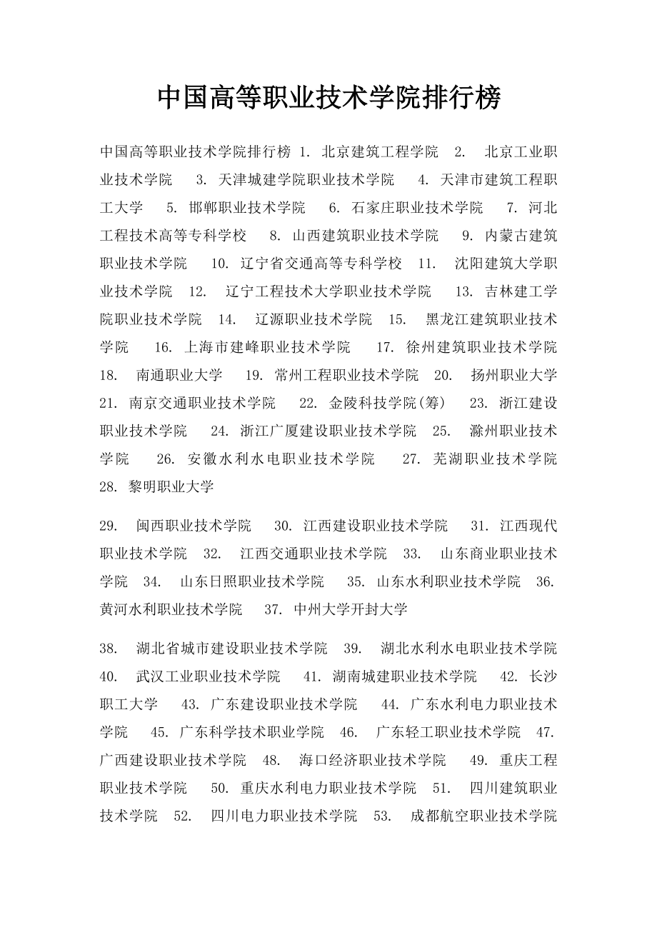 中国高等职业技术学院排行榜.docx_第1页