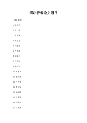 酒店管理论文题目.docx