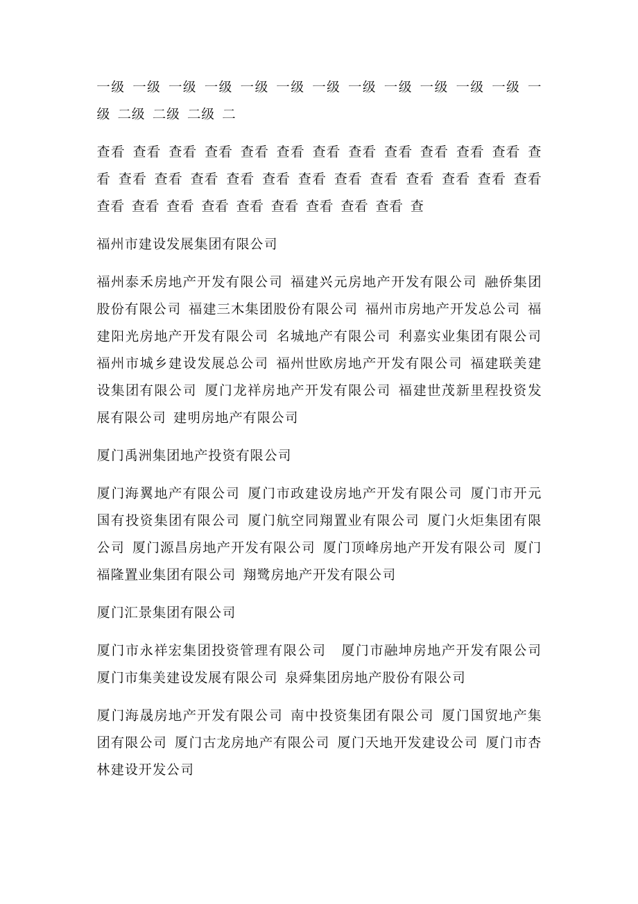 福建省一二级房地产企业名单.docx_第2页