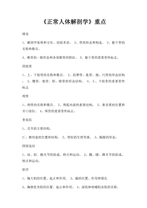 《正常人体解剖学》重点.docx