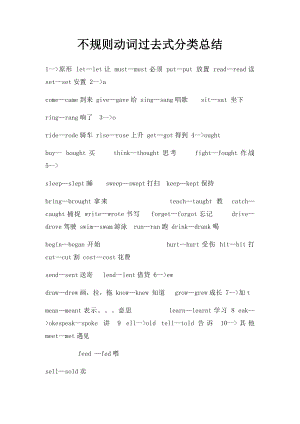 不规则动词过去式分类总结.docx