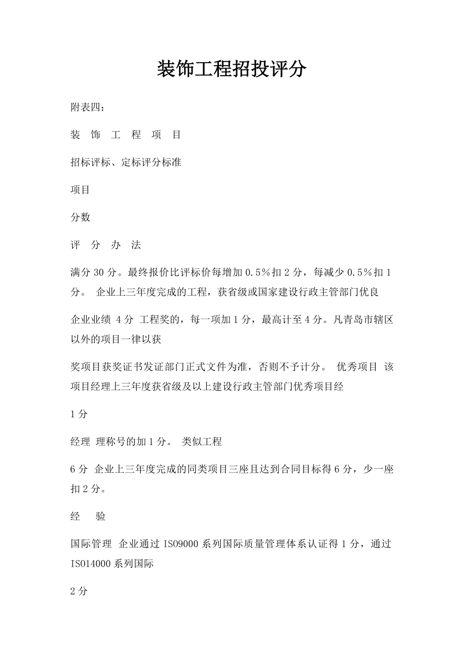 装饰工程招投评分.docx_第1页