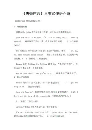 《唐顿庄园》里英式俚语介绍.docx