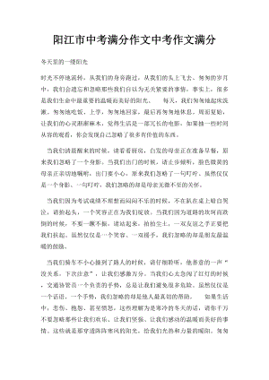 阳江市中考满分作文中考作文满分.docx