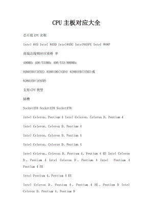 CPU主板对应大全.docx