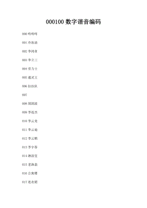 000100数字谐音编码.docx