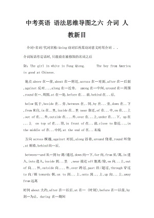 中考英语 语法思维导图之六 介词 人教新目.docx