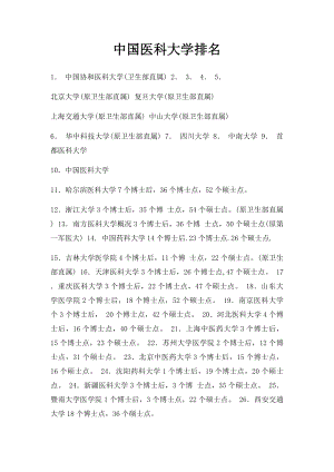 中国医科大学排名(1).docx