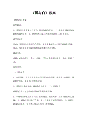 《黑与白》教案(1).docx