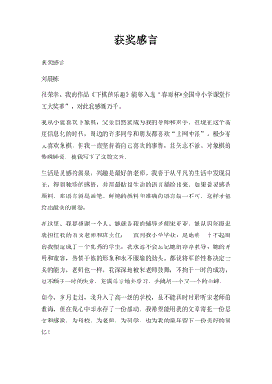 获奖感言.docx