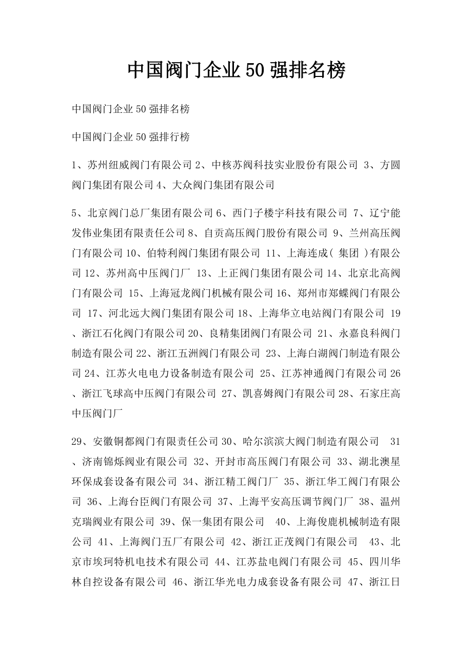 中国阀门企业50强排名榜.docx_第1页