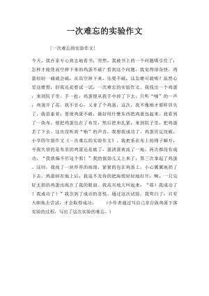 一次难忘的实验作文.docx