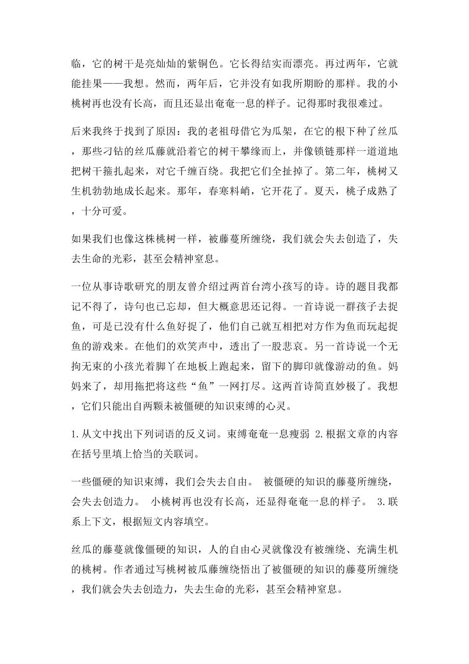 阅读短文《不可缠绕的心灵》.docx_第3页