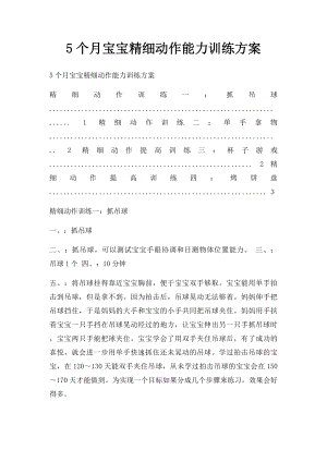 5个月宝宝精细动作能力训练方案.docx