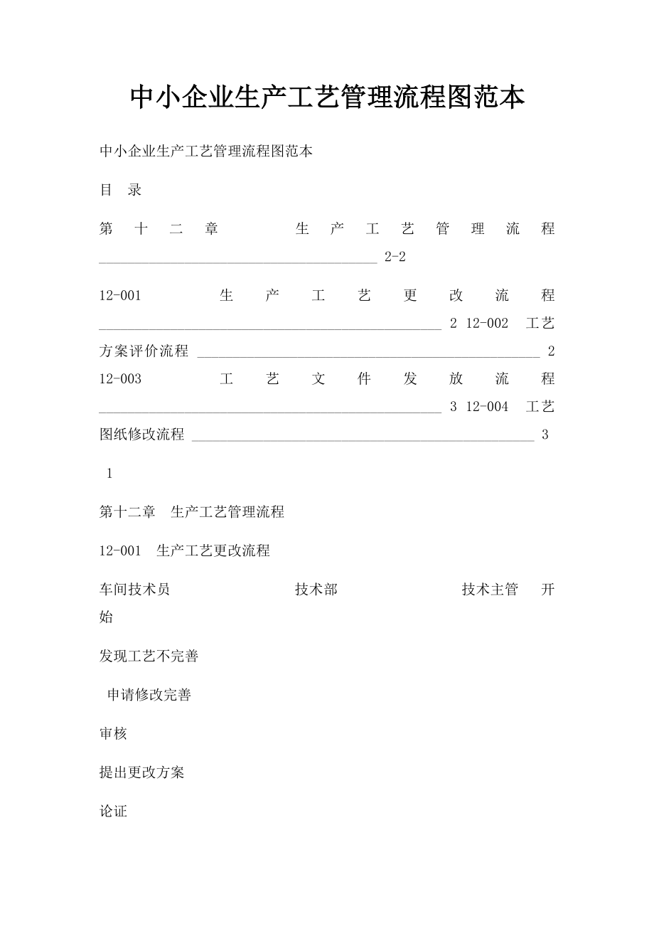 中小企业生产工艺管理流程图范本.docx_第1页