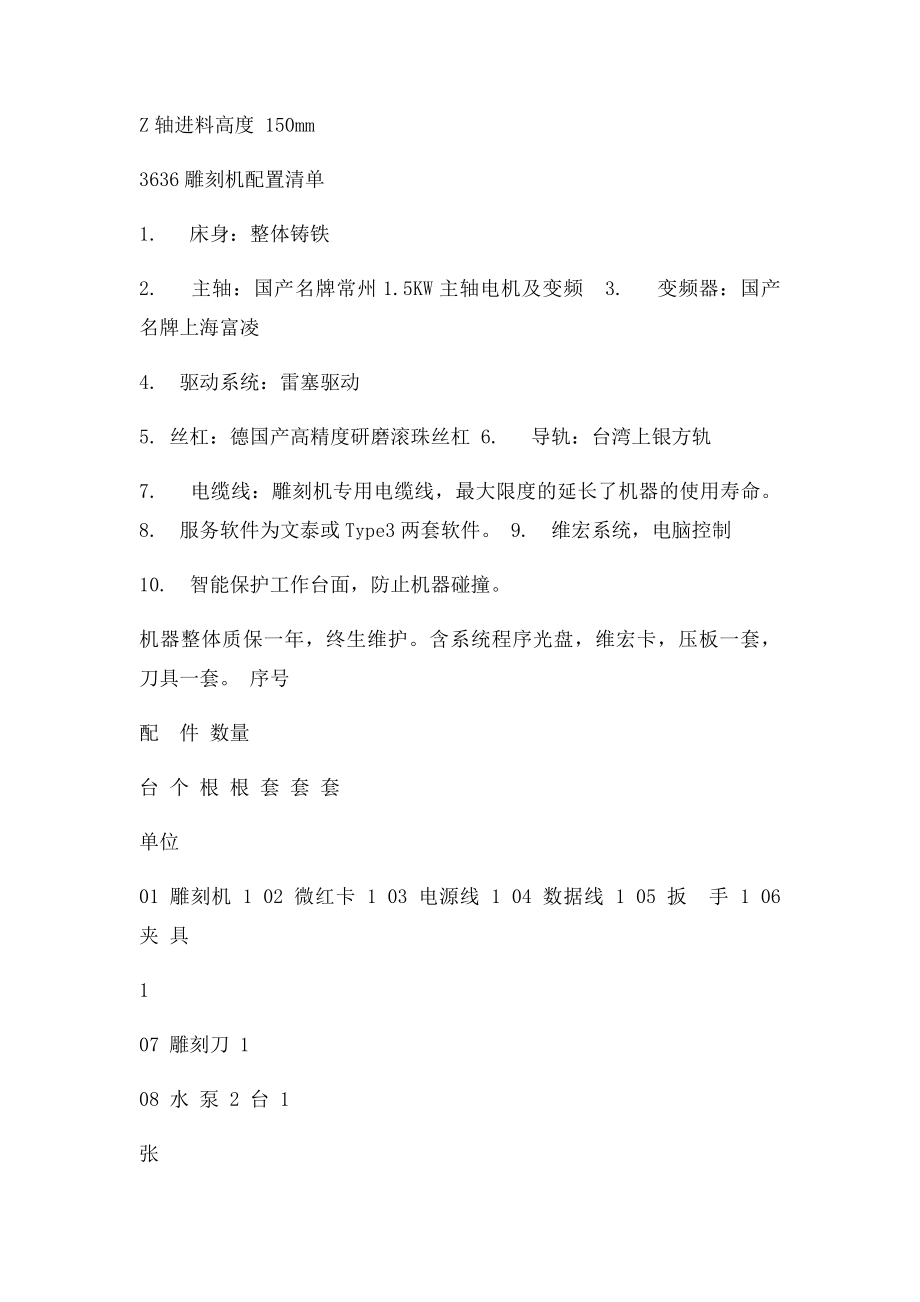 3030雕刻机配置清单.docx_第2页