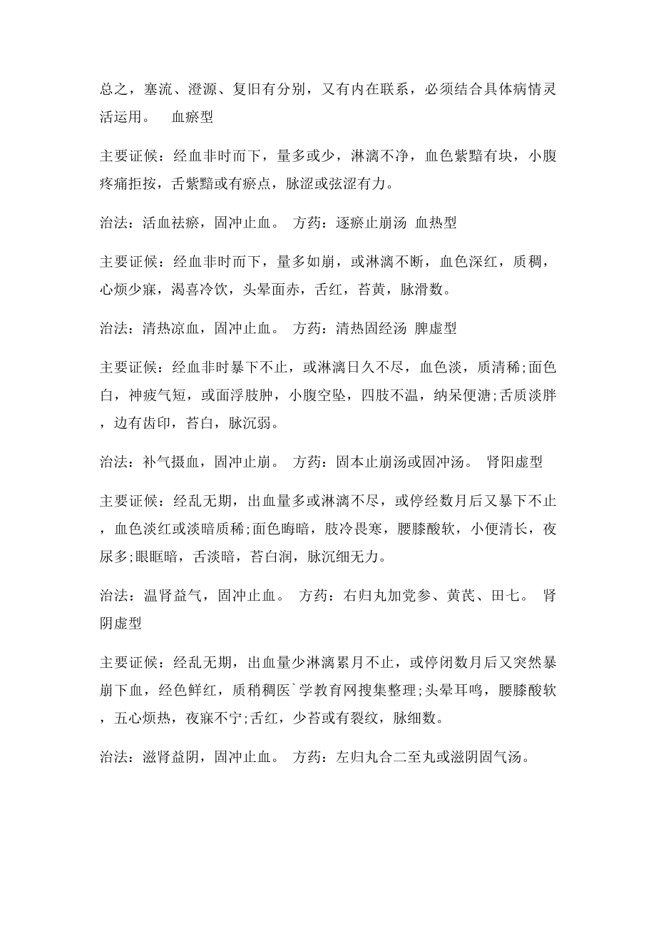 中医学基础知识复习重点月经病崩漏的辨证论治.docx_第2页