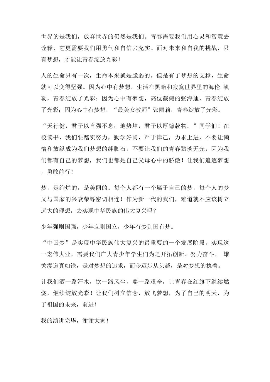 中华魂,放飞梦想演讲稿 二等奖.docx_第2页