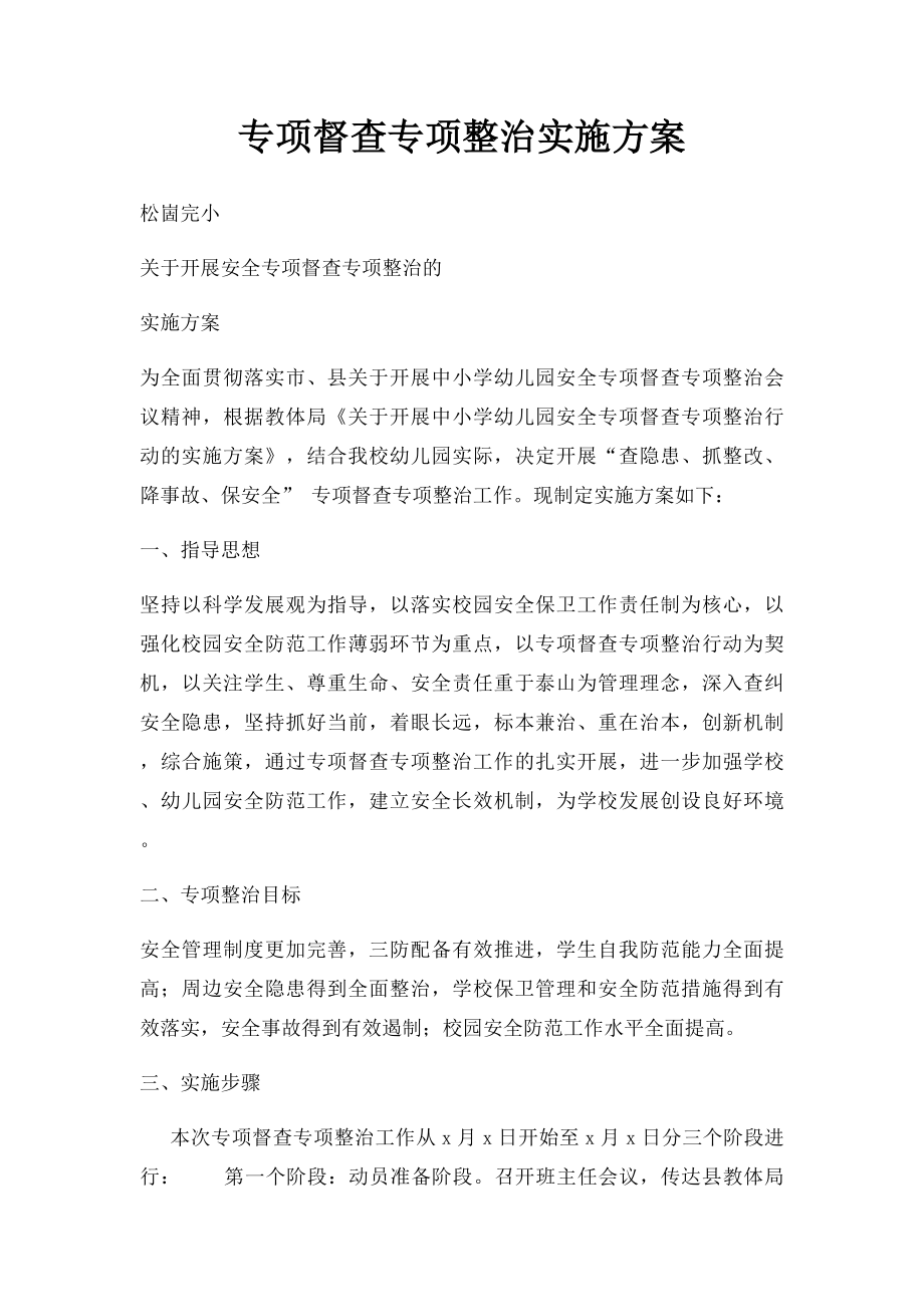 专项督查专项整治实施方案.docx_第1页