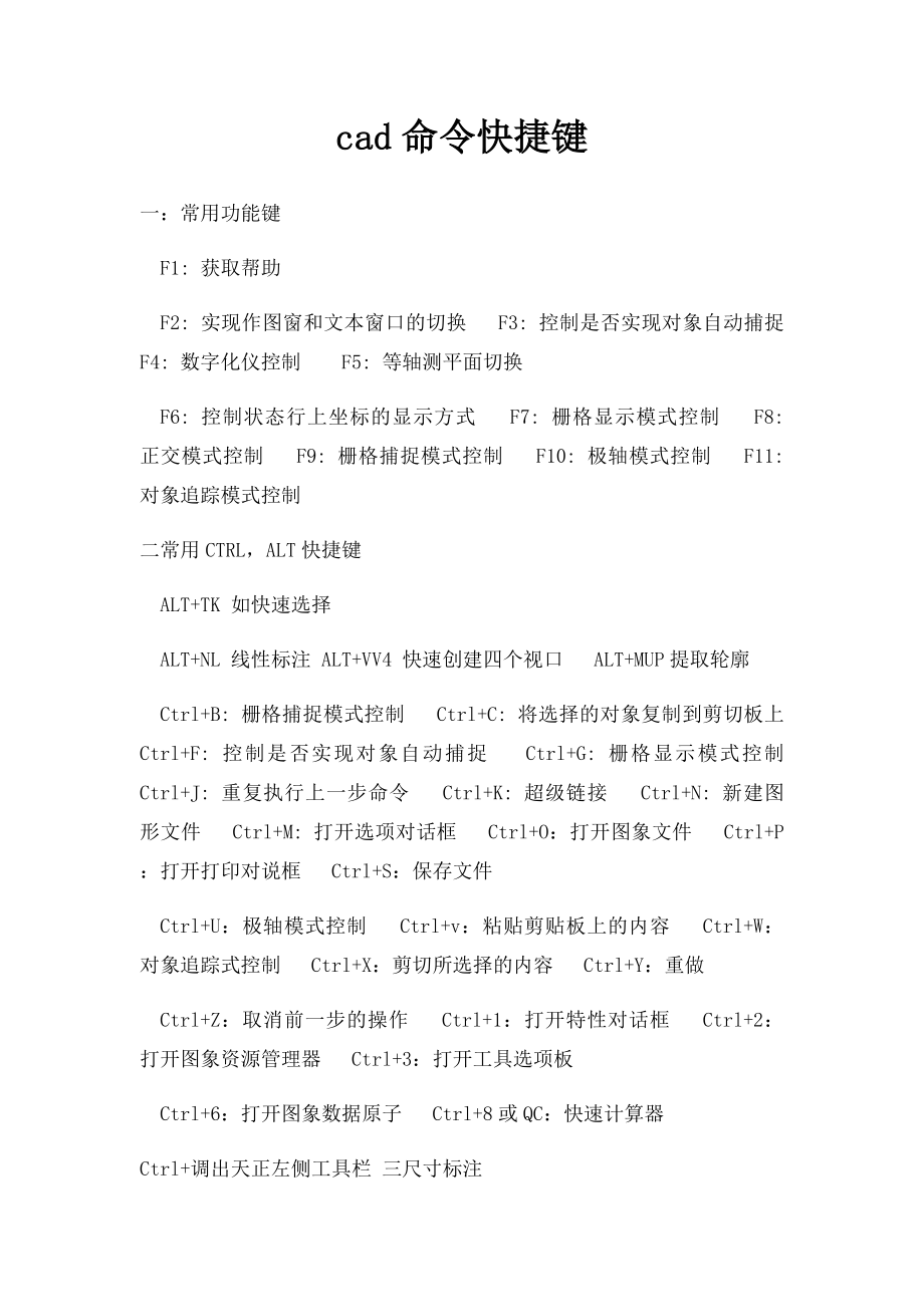 cad命令快捷键.docx_第1页