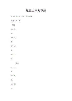 运丑山未向下卦.docx