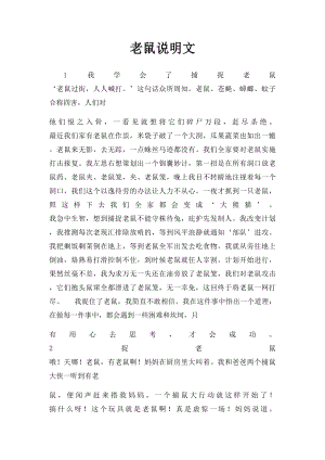 老鼠说明文.docx