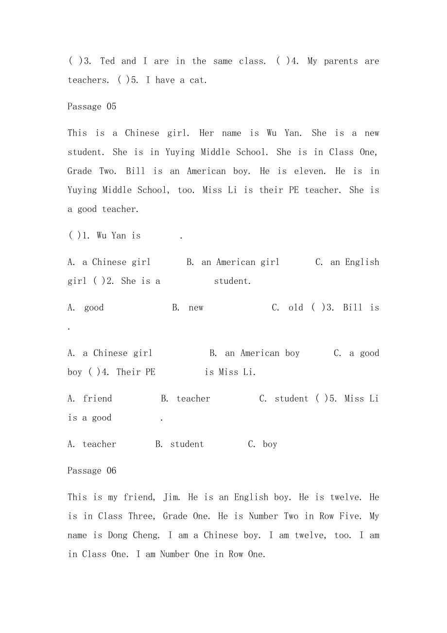 PEP小学英语五年级阅读理解34题.docx_第3页