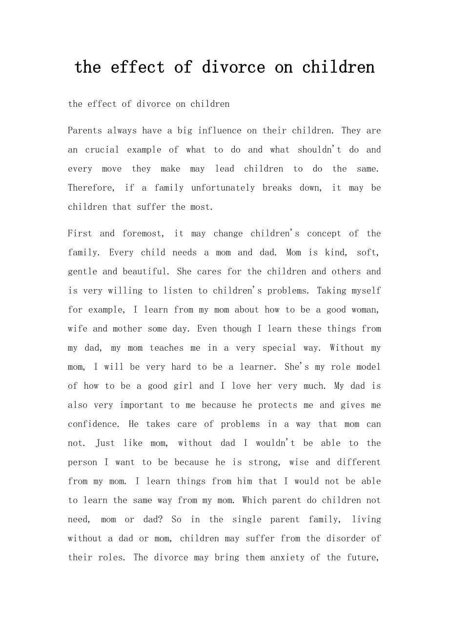 the effect of divorce on children.docx_第1页